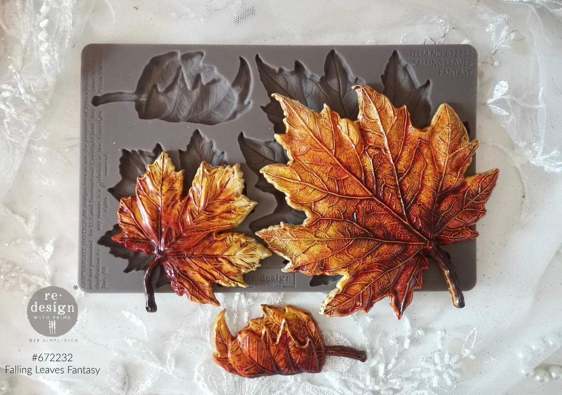 Re-Design With Prima® Decor Moulds - Falling Leaves Fantasy 5x8"