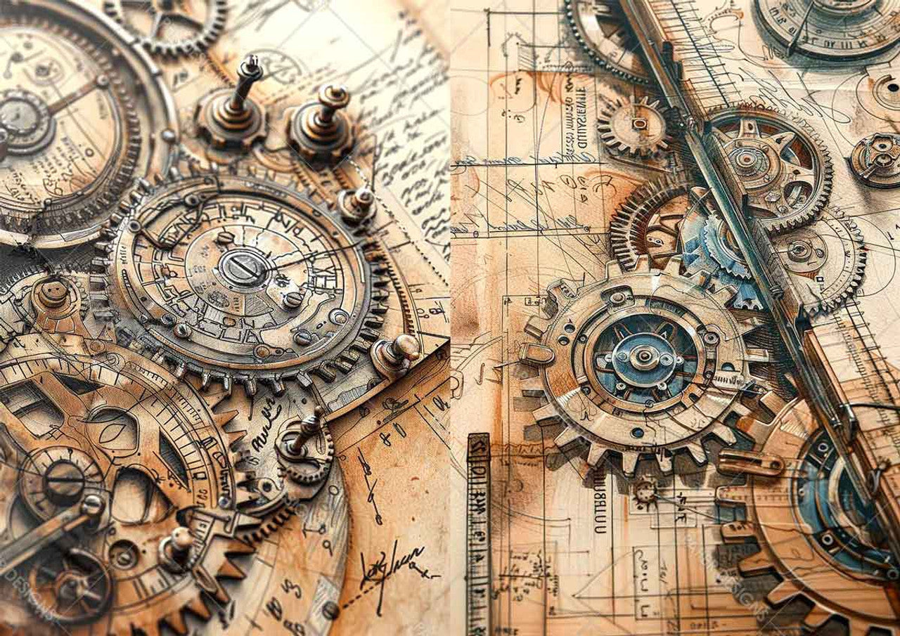 Paper Designs : Steampunk Age Collection Vellum Paper Kit A4