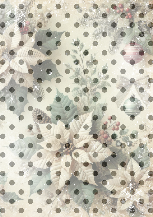Decoupage Queen - Iveta Ziedina, Christmas Polka Dot A4 & A3 Rice Paper