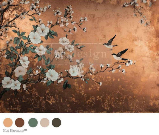 Re-Design With Prima®  A1 Decoupage Fiber - Feathers in the Glow 23.4x33.1"