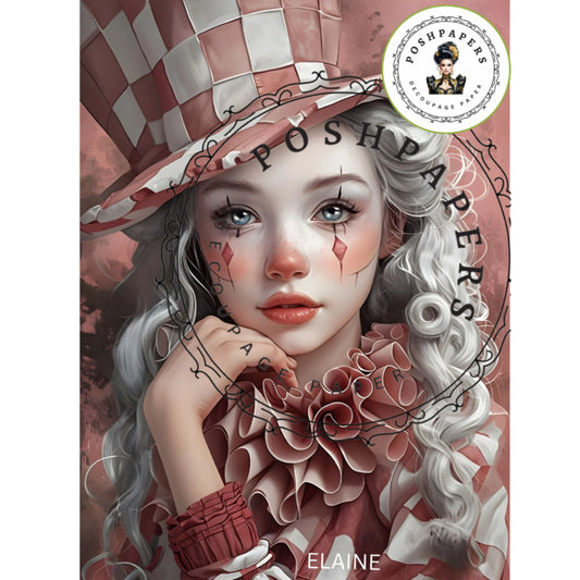 Posh Papers - Elaine Pink Harlequin A4