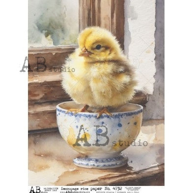 AB Studios - Sweet Yellow Chick A4 Rice Paper