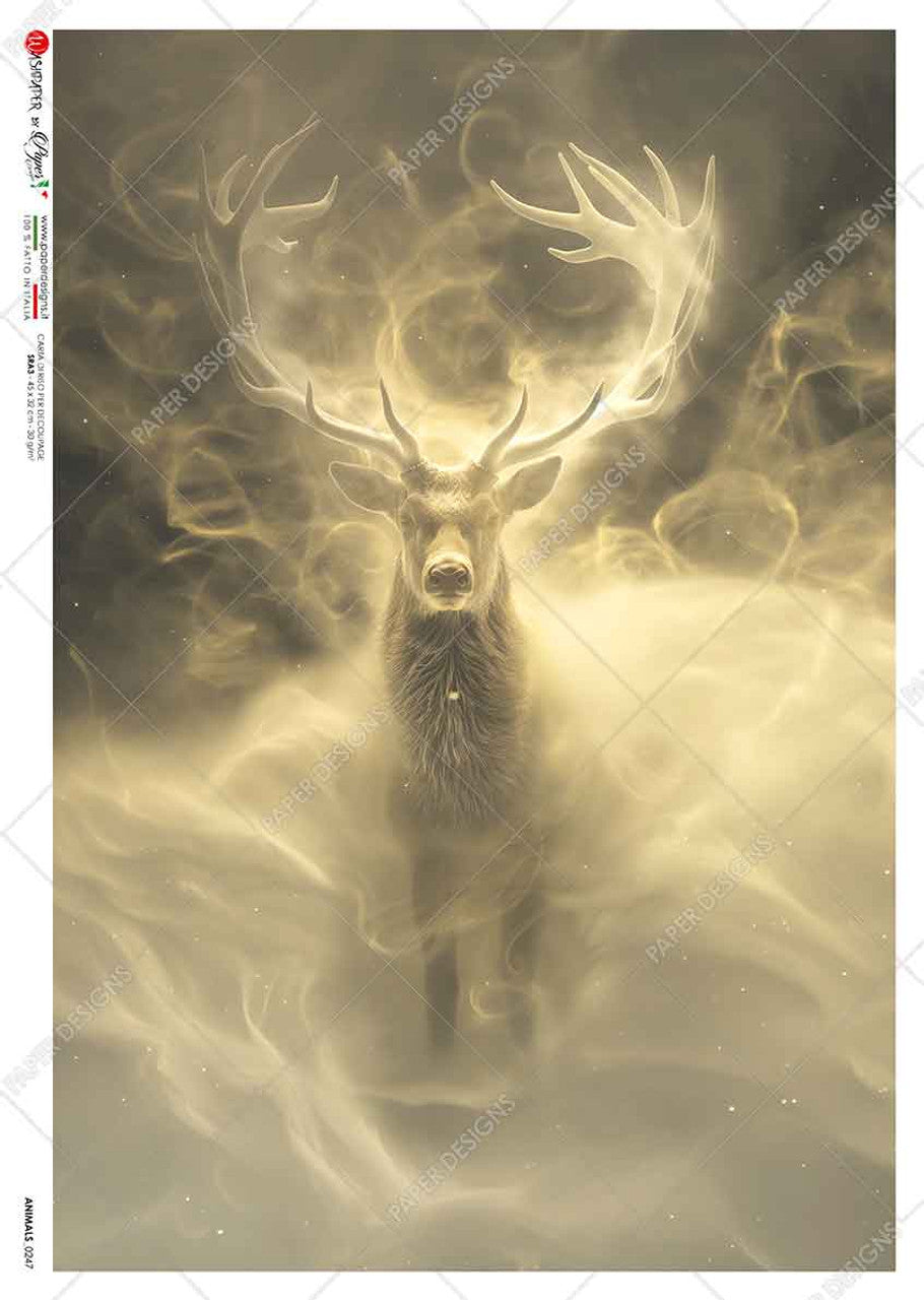 Paper Designs : Sepia Spirit Deer Rice Paper A4