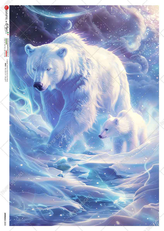 Paper Designs - Twilight Spirit Bear A4 Rice Paper