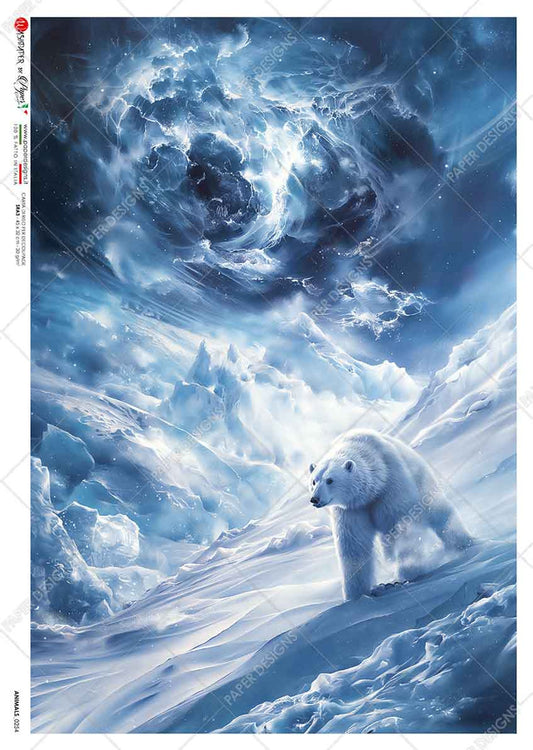 Paper Designs - Icy Terrain Spirit Bear A4 Rice Paper