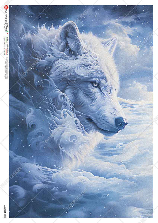 Paper Designs - Skylit Spirit Wolf A4 Rice Paper