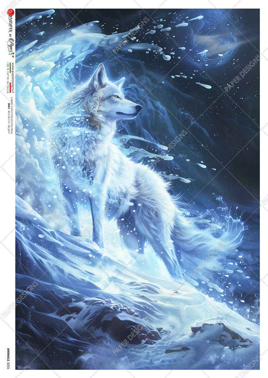 Paper Designs - Ice and Wind Spirit Wolf A4 Rice Paper