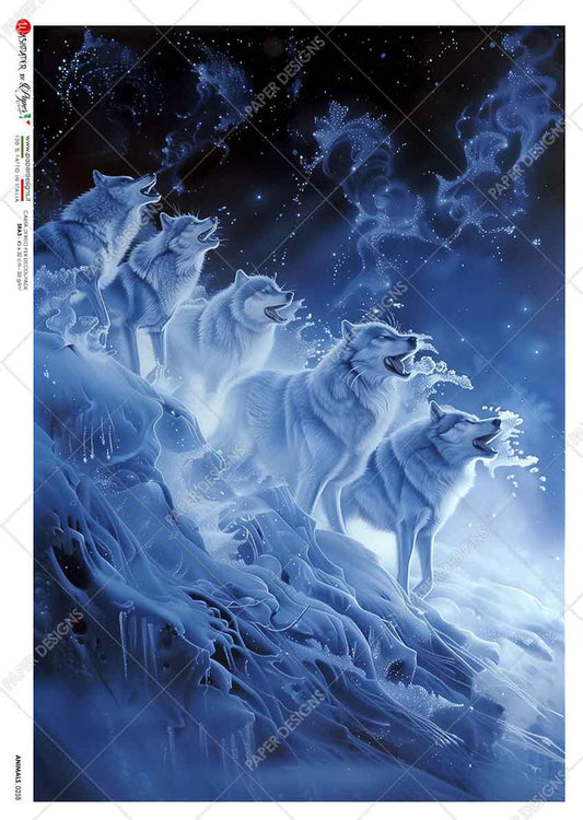 Paper Designs - Celestial Sprit Wolves A4 Rice Paper