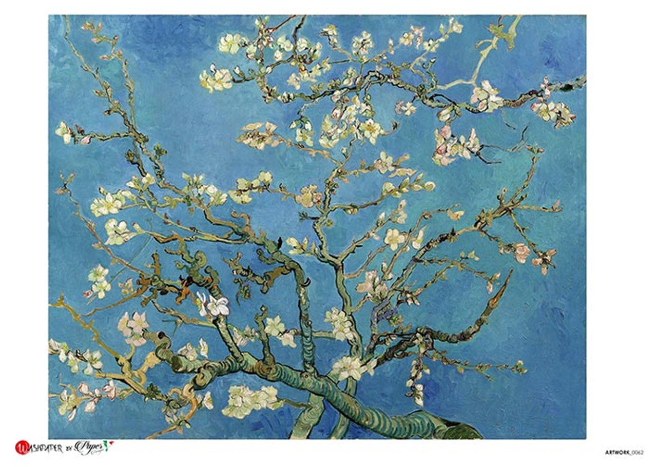 Paper Designs : Teal Almond Blossoms Van Gogh A0 33.1 x 46.8"