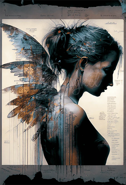 Whimsykel Designs : Decoupage Paper : Angles Among Us : Dara 21x29"