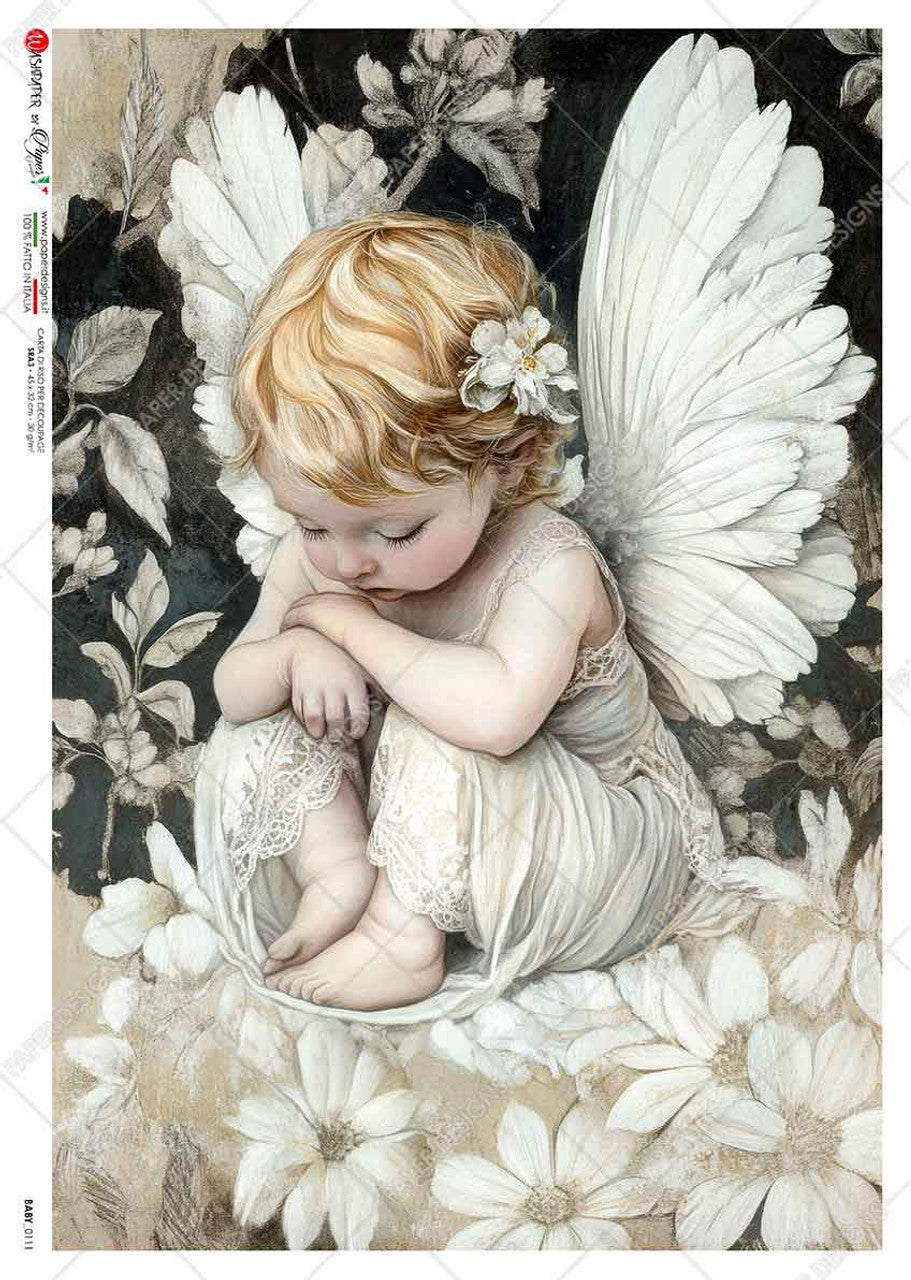 Paper Designs : Baby Floral Angel II Rice Paper A4