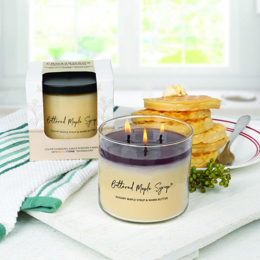 Crossroads Candle - 3-Wick Colour Changing Candle - Buttered Maple Syrup 15oz