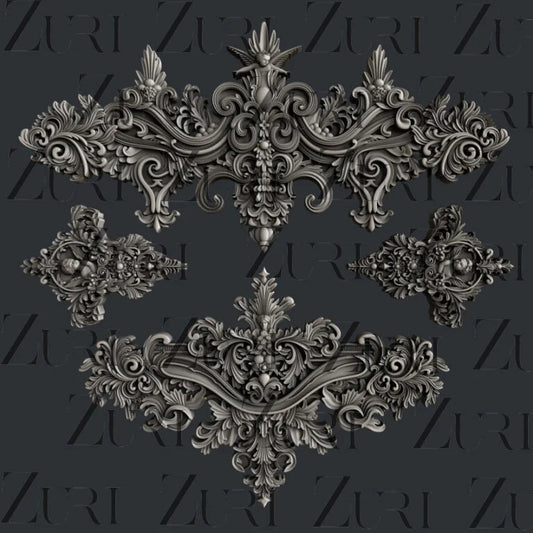 Zuri Designs Inc :  Baroque Ornaments Set 1