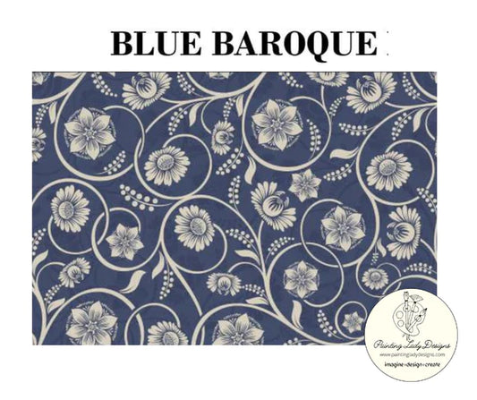 Painting Lady Designs : Blue Baroque Decoupage 18x24"