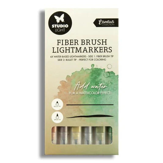 Studio Light Fiber Brush Lightmarkers - Browns 6pc