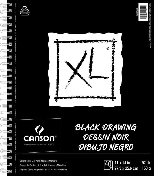 XL DRAWING PAD, BLACK - 11" X 14"