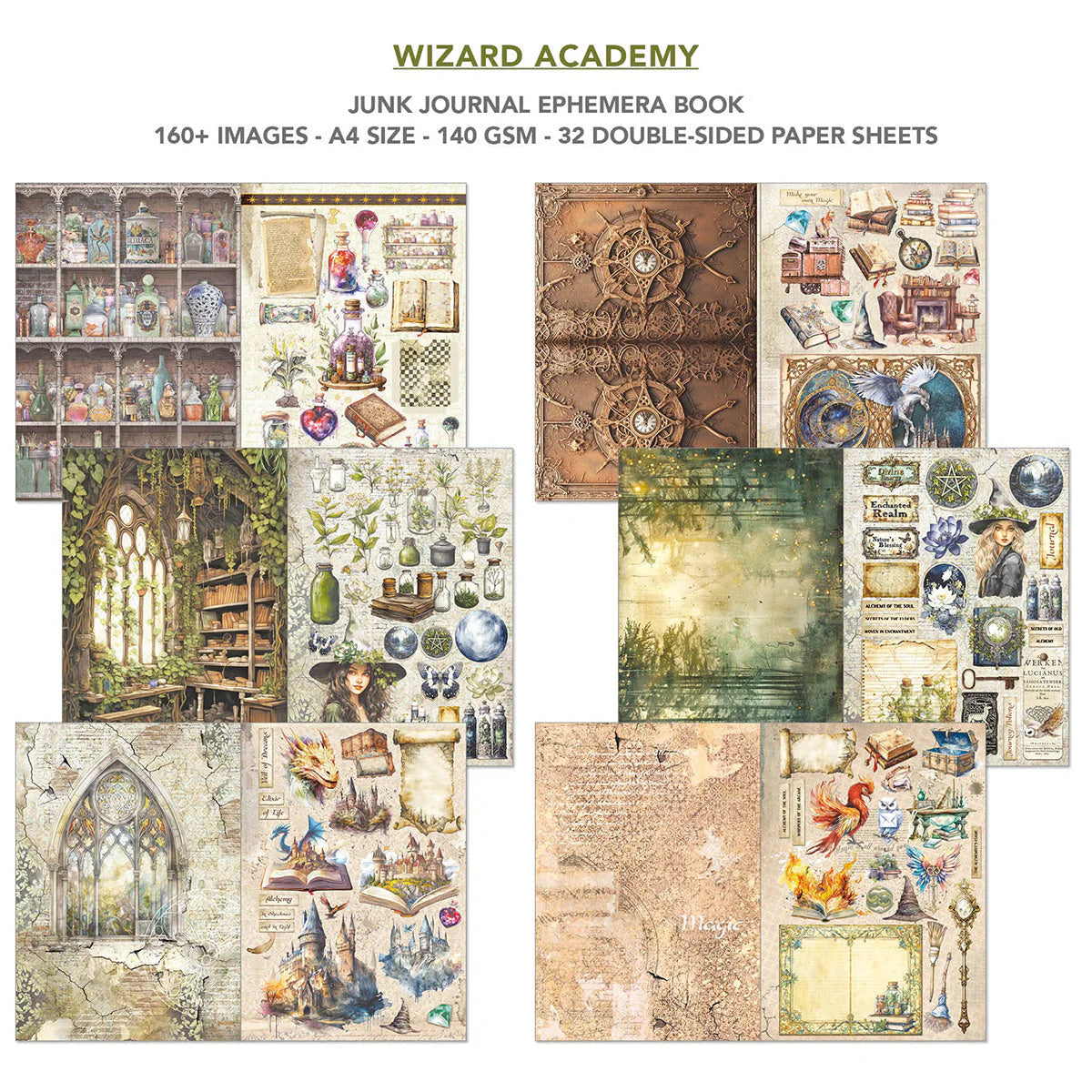 Ciao Bella : Wizard Academy Junk Journal & Ephemera Book A4 32pgs