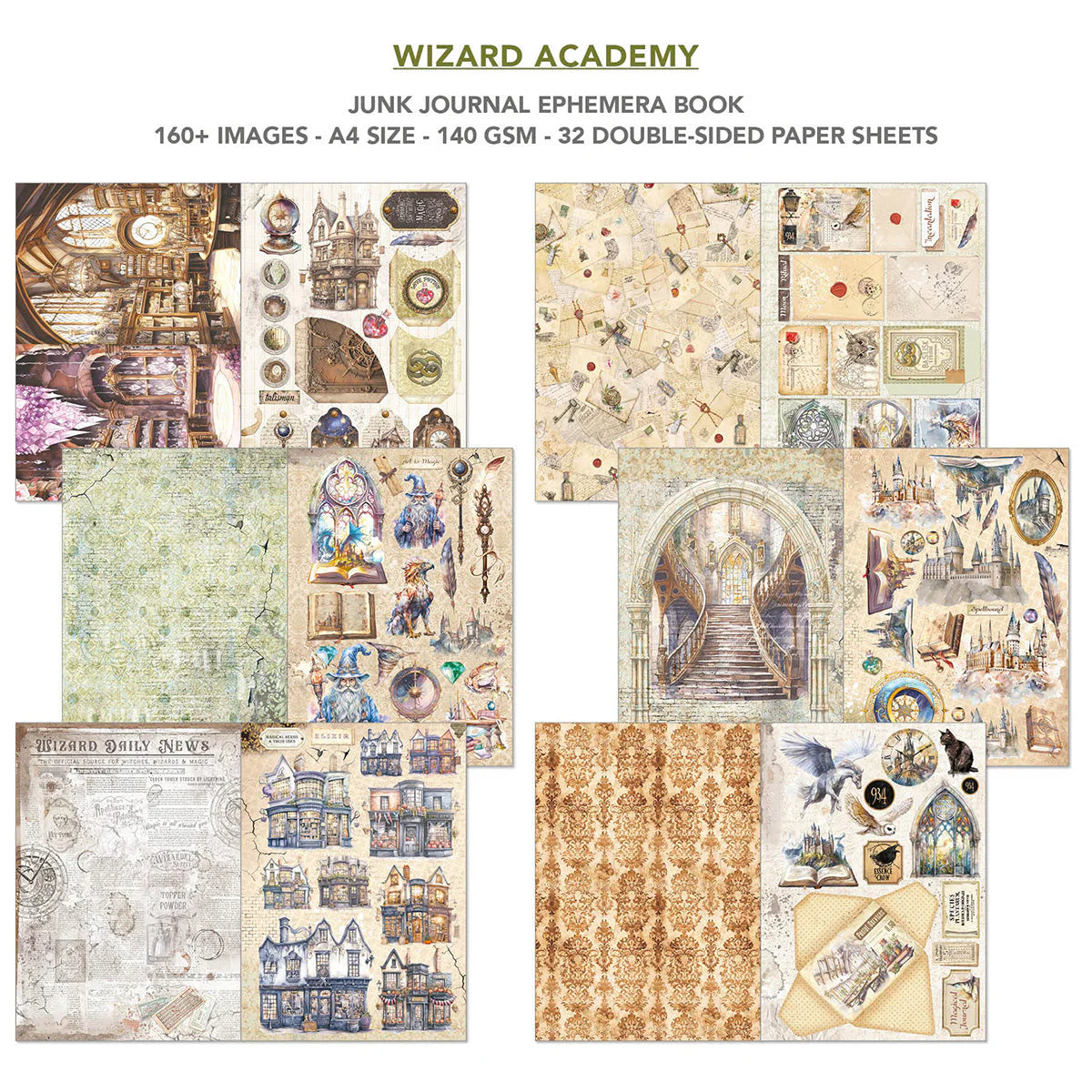 Ciao Bella : Wizard Academy Junk Journal & Ephemera Book A4 32pgs