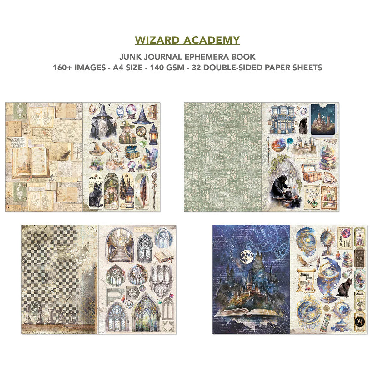 Ciao Bella : Wizard Academy Junk Journal & Ephemera Book A4 32pgs