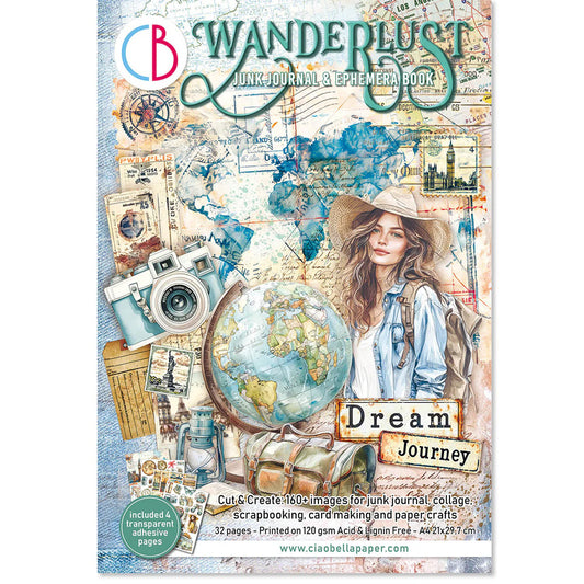 Ciao Bella : Wanderlust Junk Journal & Ephemera Book A4 32pgs