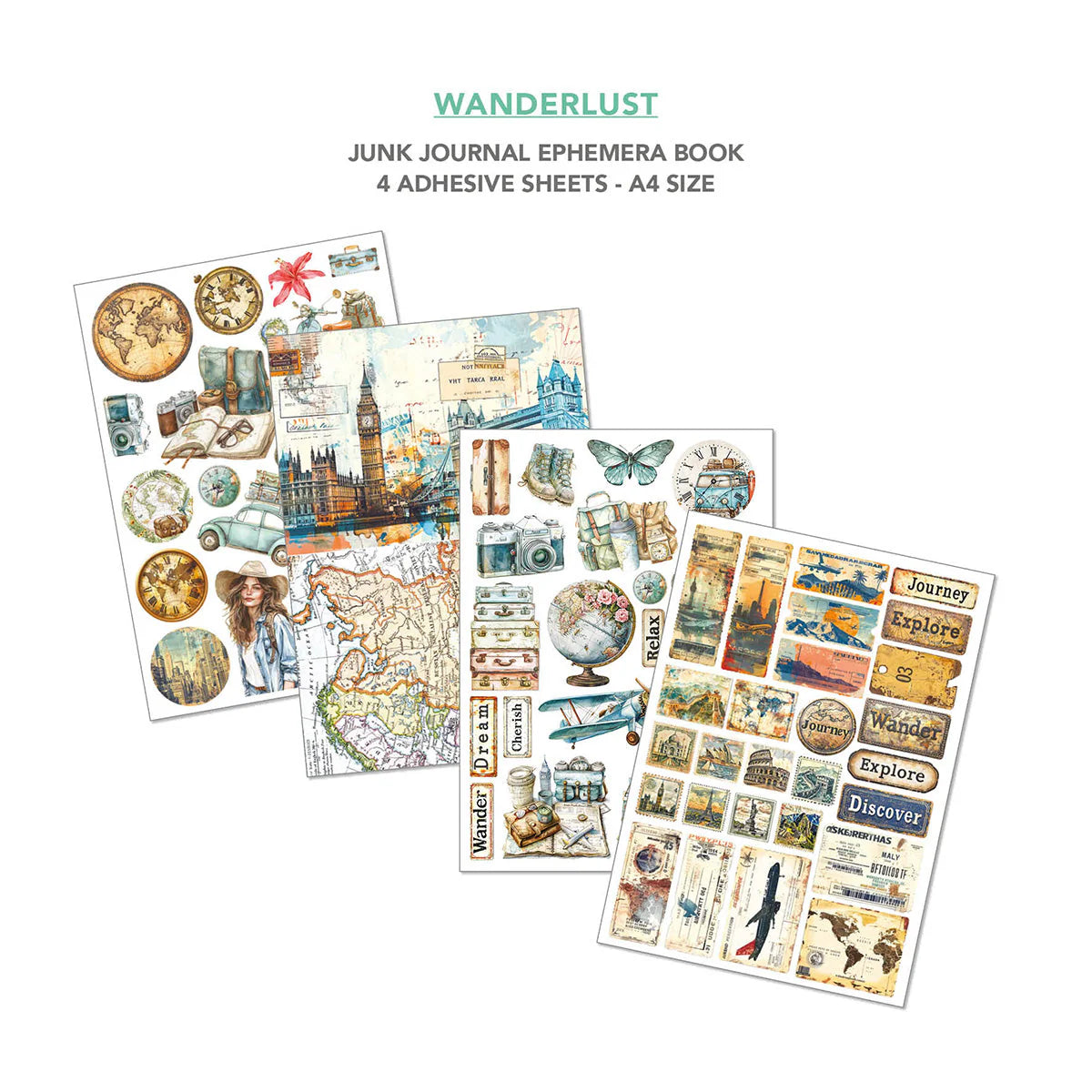 Ciao Bella : Wanderlust Junk Journal & Ephemera Book A4 32pgs