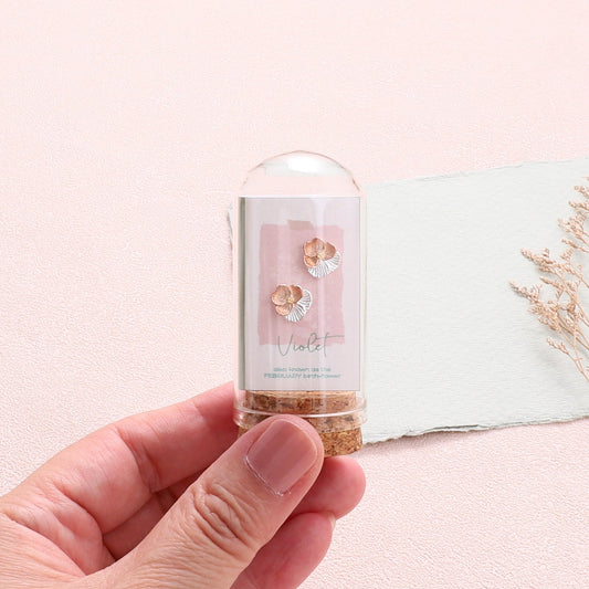 Violet, February Birth Flower Earrings