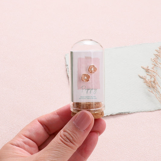 Poppy, August Birth Flower Earring