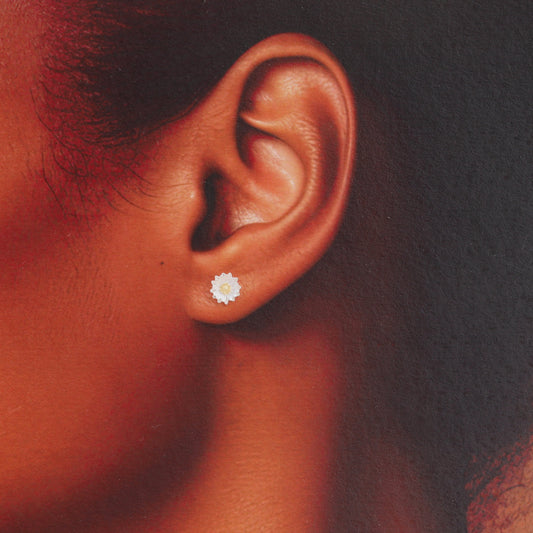 Aster, September Birth Flower Earrings