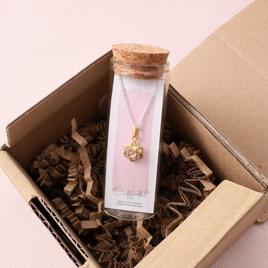 Daffodil, March Birth Flower Necklace