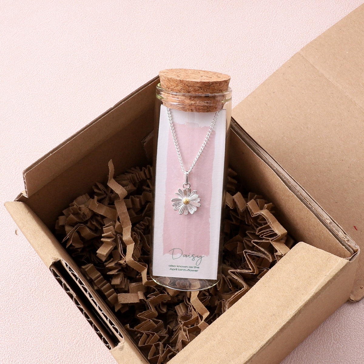 Daisy, April Birth Flower Necklace