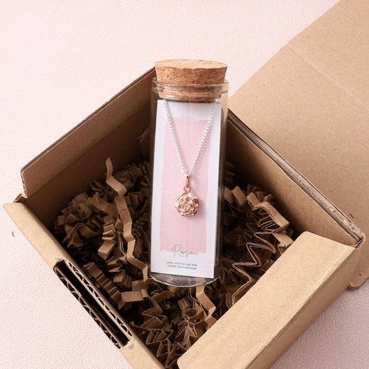 Rose, June Birth Flower Necklace