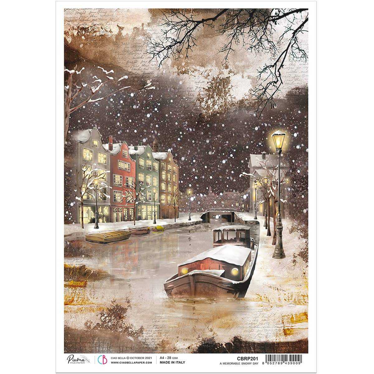 Ciao Bella - A Memorable Snowy Day Rice Paper A4