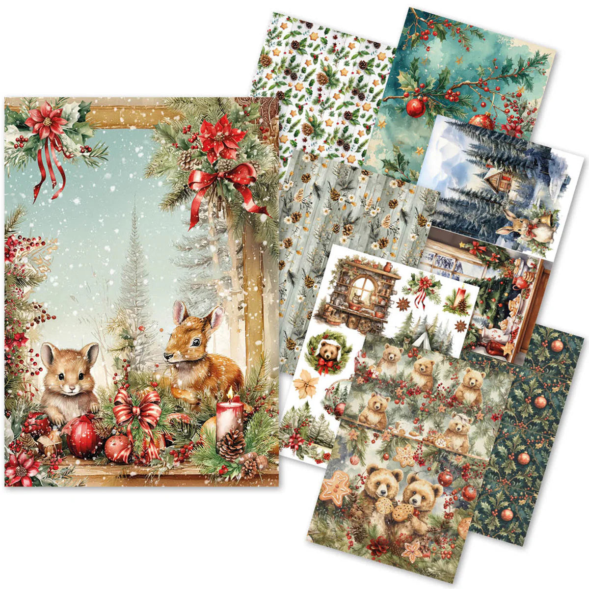 Ciao Bella - Rice Paper A5 Mixed 8/Pkg - Hot Cocoa & Holly