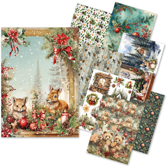 Ciao Bella - Rice Paper A5 Mixed 8/Pkg - Hot Cocoa & Holly