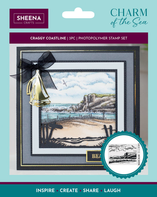 Sheena Crafts Charm of the Sea Craggy Coastline Stamp Set