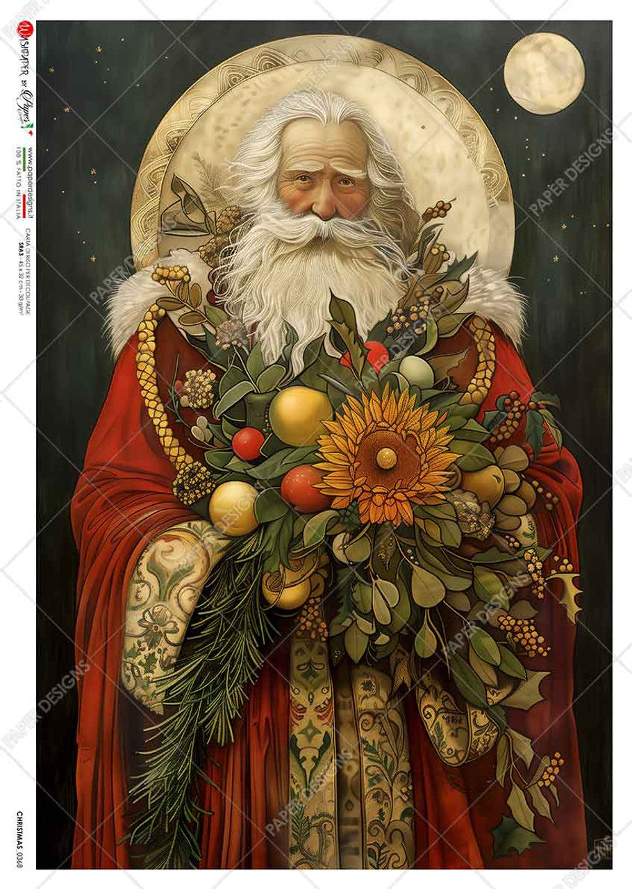 Paper Designs : St Nicholas with Flowers II Rice Paper A4