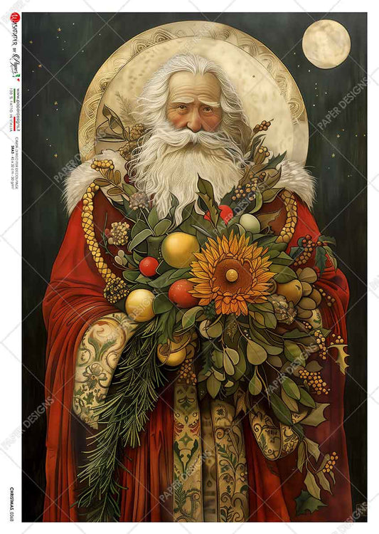 Paper Designs : St Nicholas with Flowers II Rice Paper A4