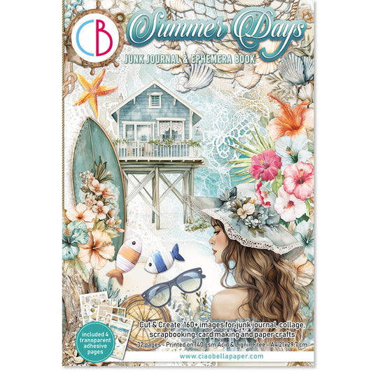 A4 Junk Journal & Ephemera Book, Summer Days (32 Pages)