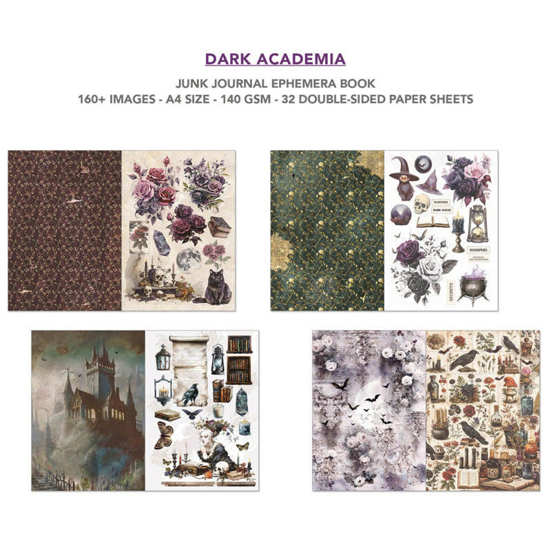 Ciao Bella : Dark Academia Junk Journal & Ephemera Book A4 32g