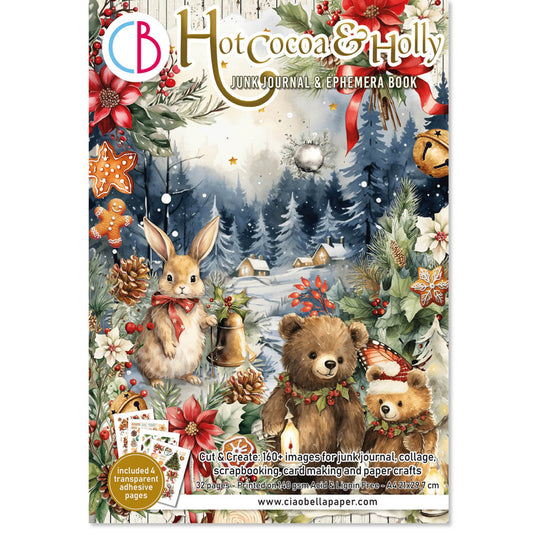 Ciao Bella : Hot Cocoa & Holly Junk Journal & Ephemera Book A4 32g