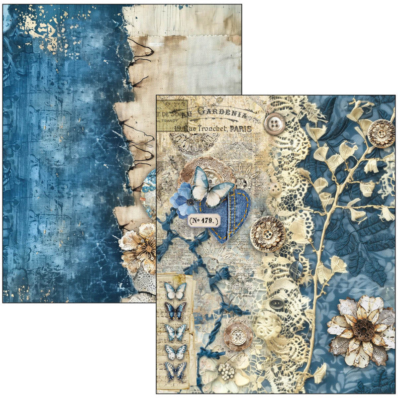 LuMania A4 Mixed Media Book, Urban Blue Denim