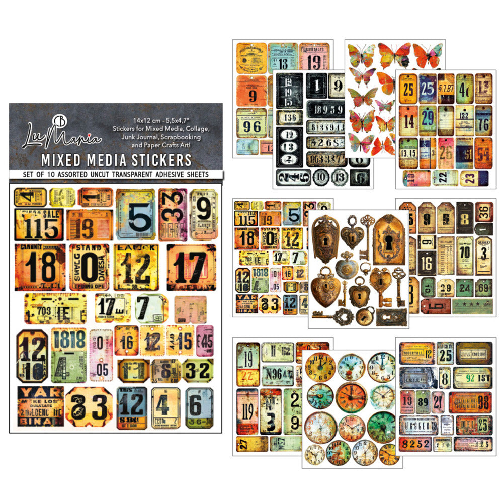 Ciao Bella - LuMania Mixed Media Stickers Scratched Labels - Scratched Labels 10 sheets