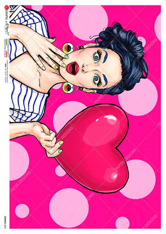 Paper Designs - Hearts Portrait A1 Rice Paper