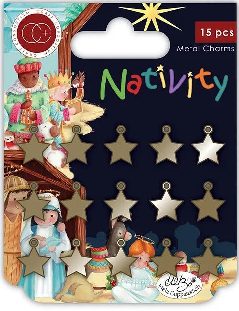 Craft Consortium - Metal Charms - Nativity Stars