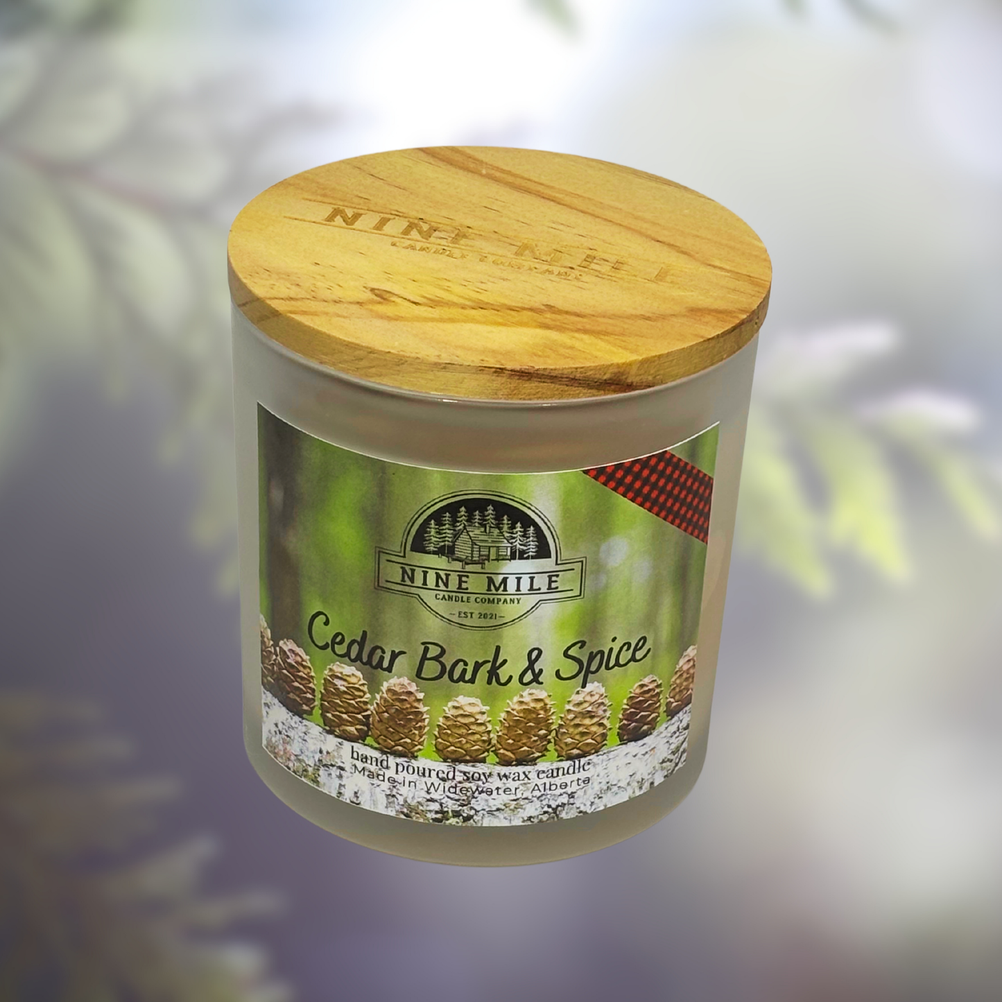 Nine Mile 14 oz Soy Candle Cedar Bark & Spices