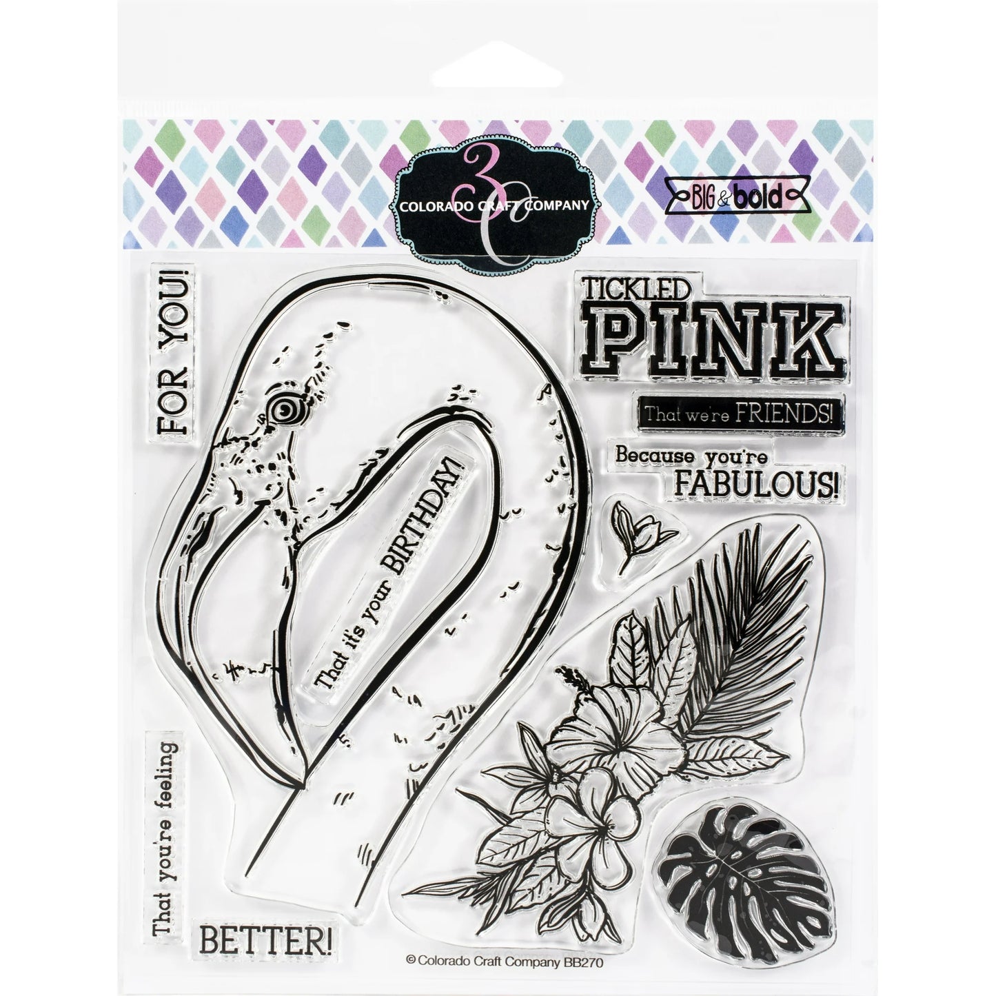 Colorado Craft Company - Tickled Pink Flamingo Stamp