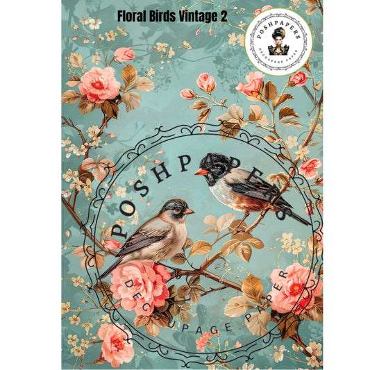 Posh Papers - Floral Birds Vintage 2 53x73 cm, A4