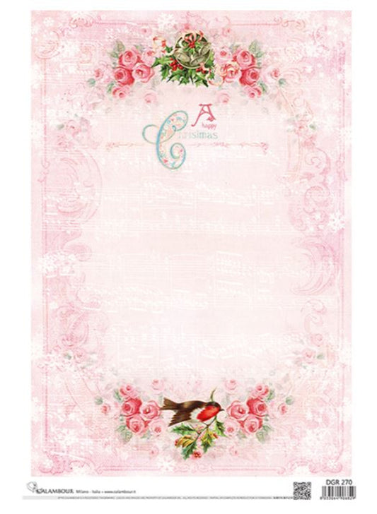 Calambour : Pink Christmas Baroque Frame A3