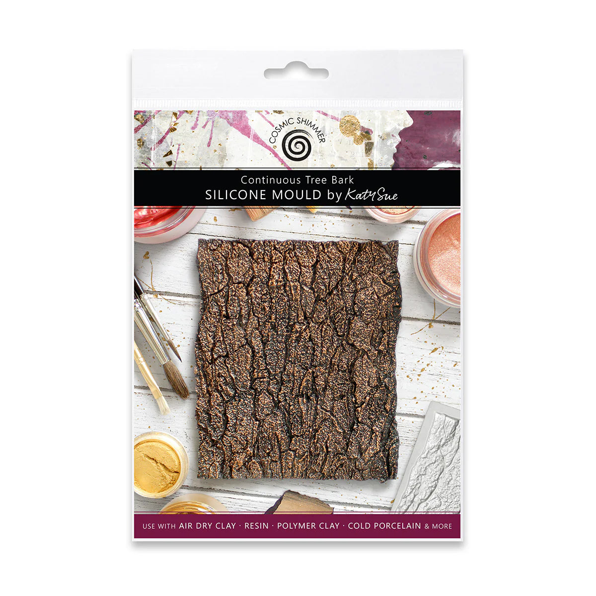 Cosmic Shimmer & Katy Sue - Continuous Tree Bark Silicone Mould