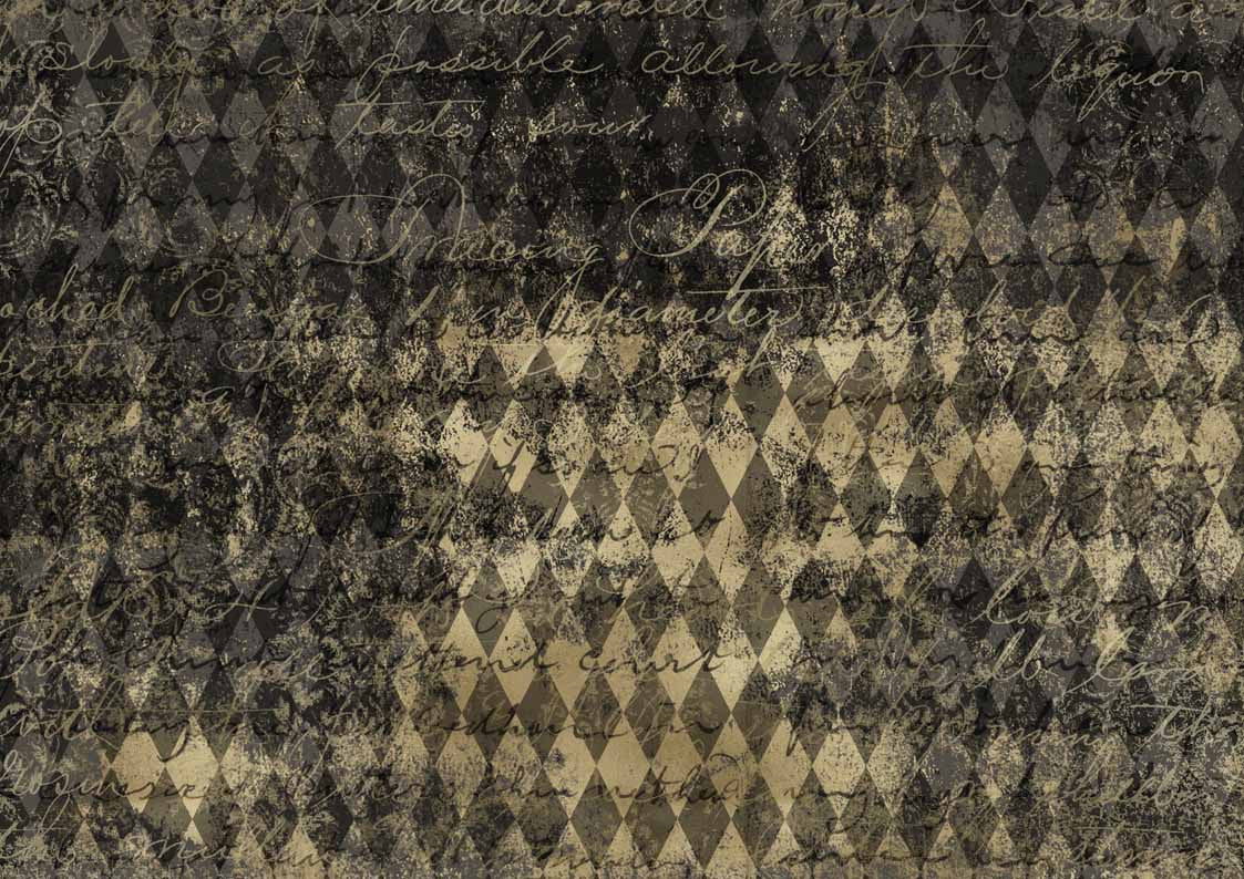 Decoupage Queen - Black and Gold Harlequin A3 Rice Paper